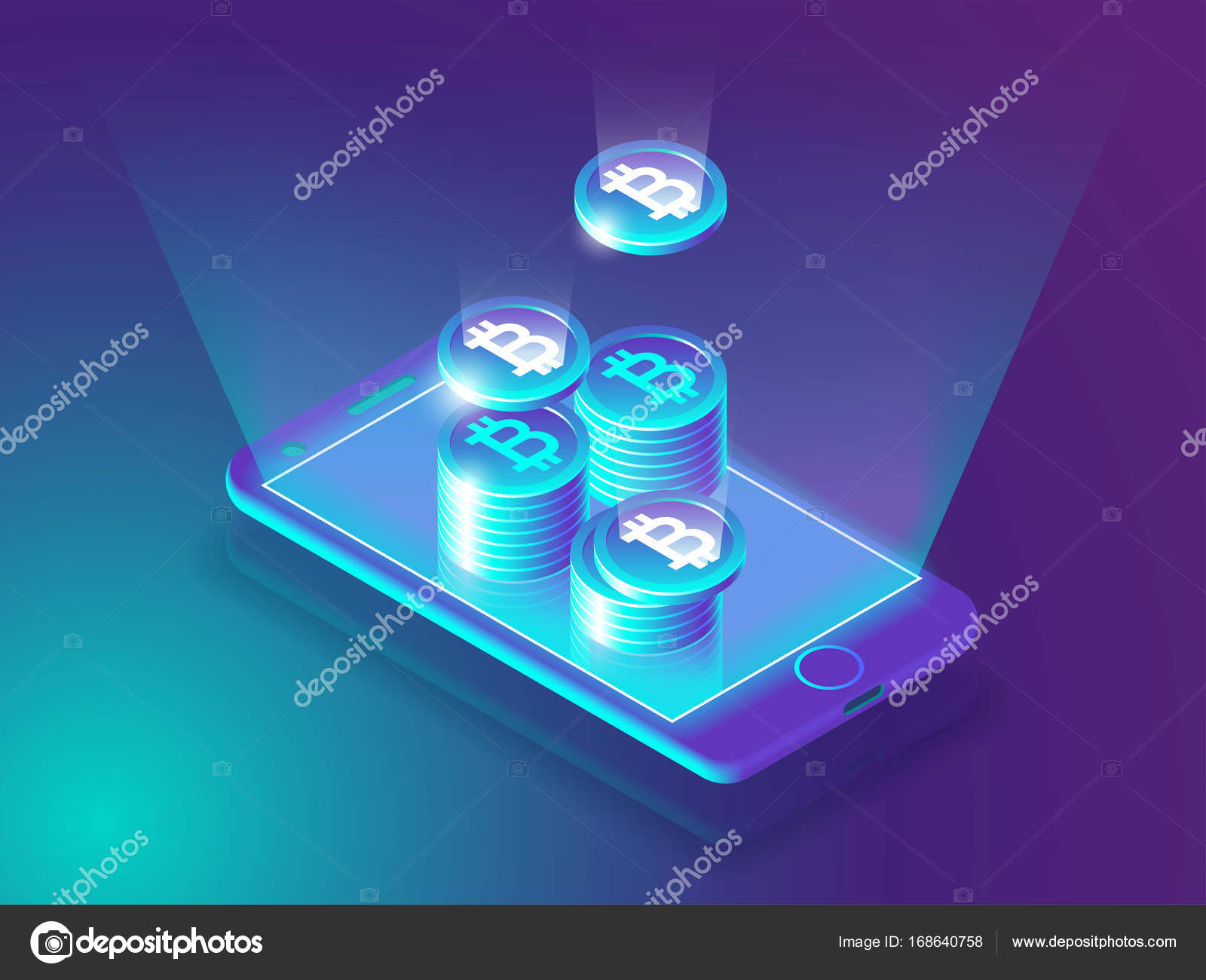 Bitcoin Online Wahrung Zahlung Und Geldbeutel Konzept Smartphone - 